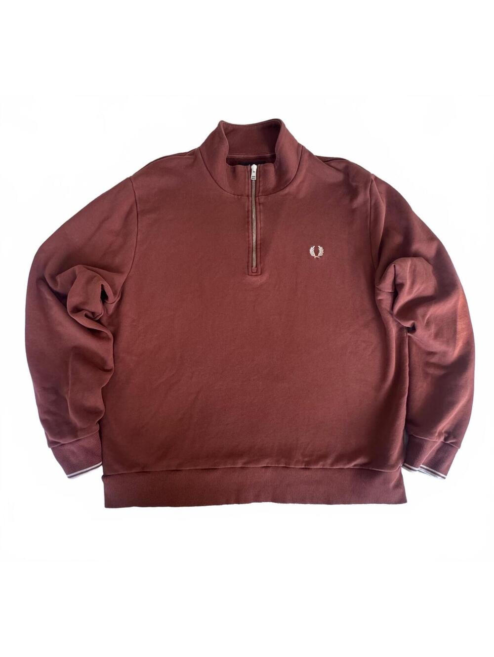 Cotton blend half-zip sweatshirt, Fred Perry, quarter-zip